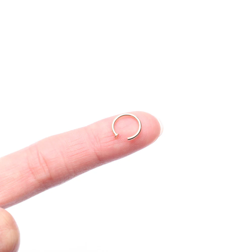 14 Karat Gold Basic Nose Hoop Ring - Image 3