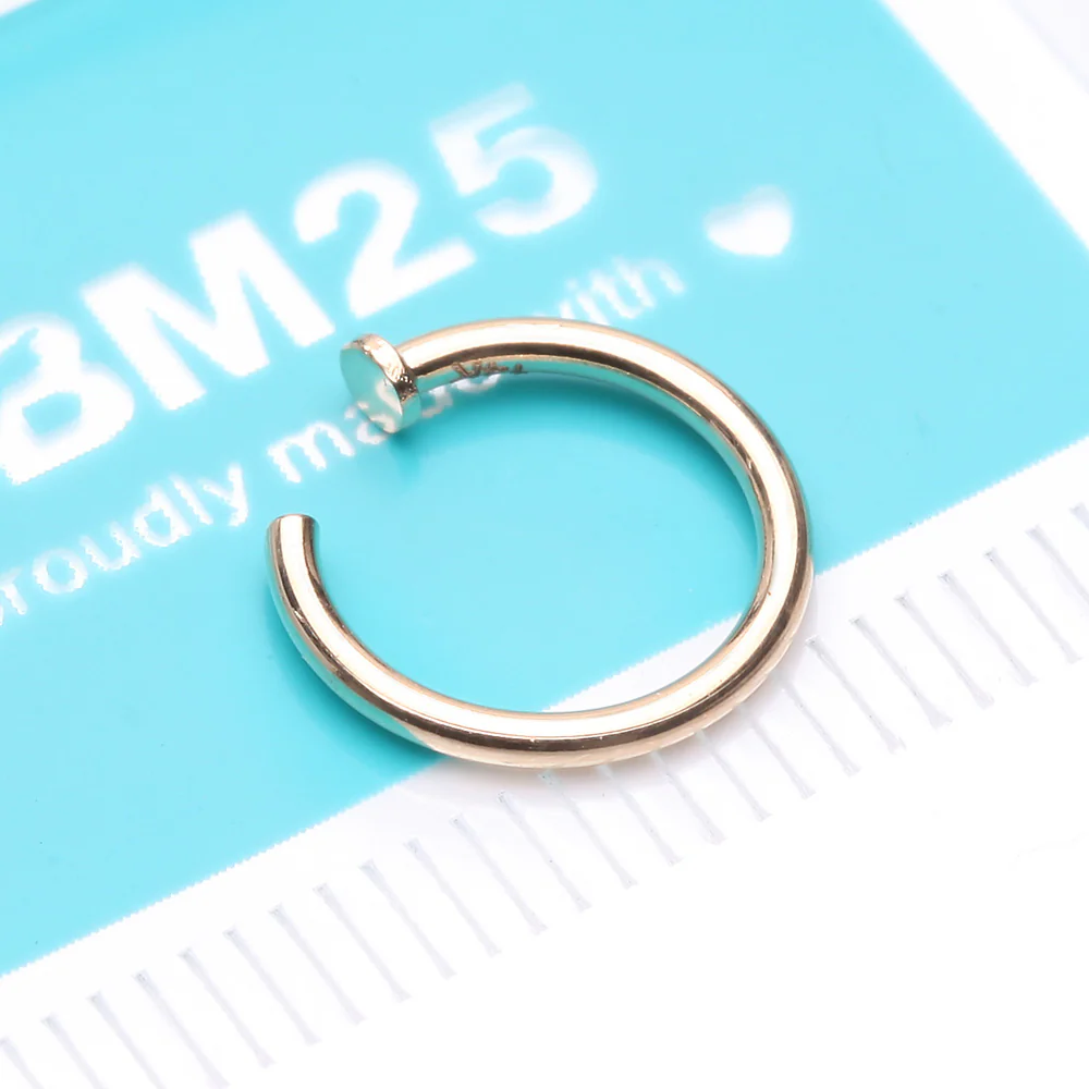 14 Karat Gold Basic Nose Hoop Ring - Image 5