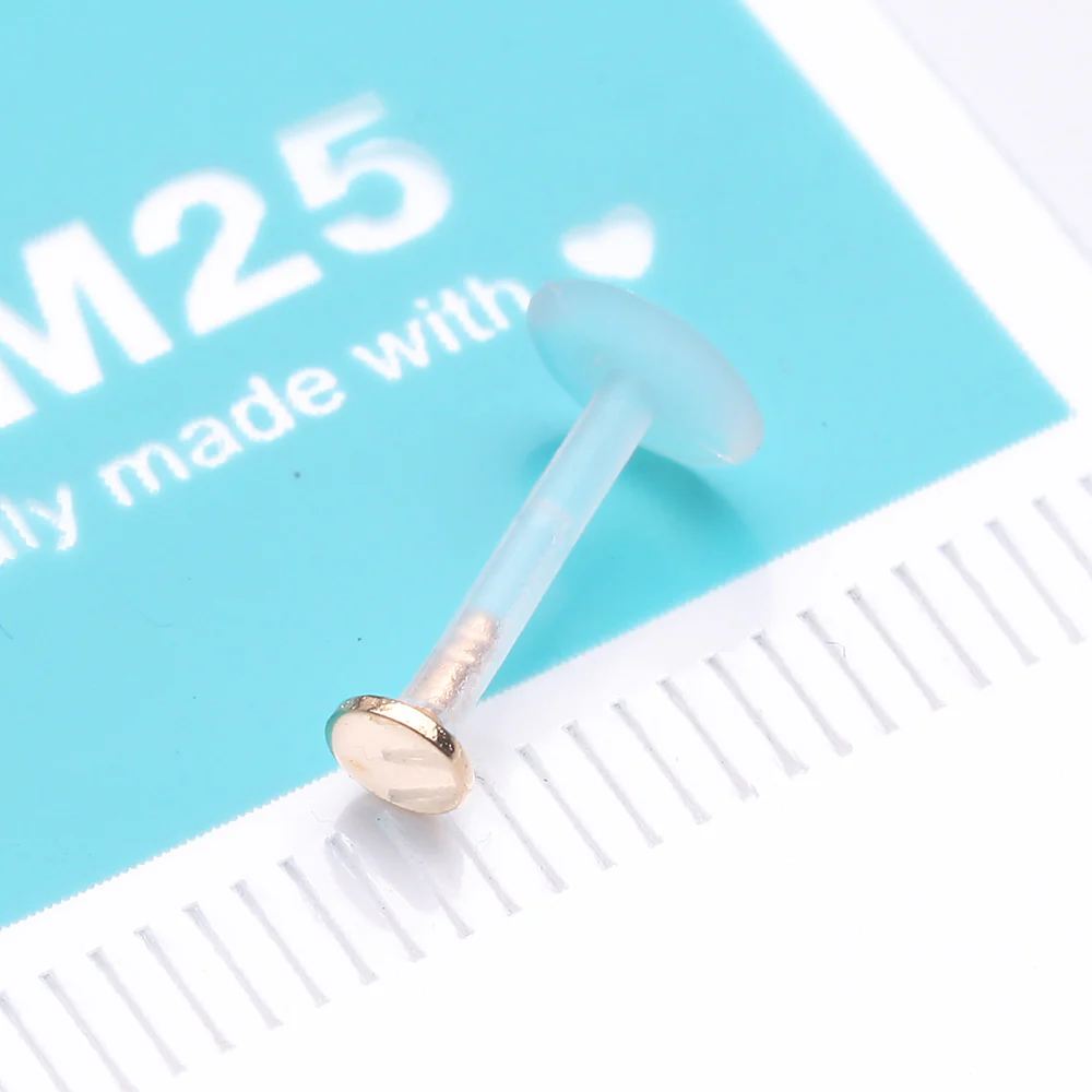 14 Karat Gold Round Disc Top Bio-Flex Labret - Image 3