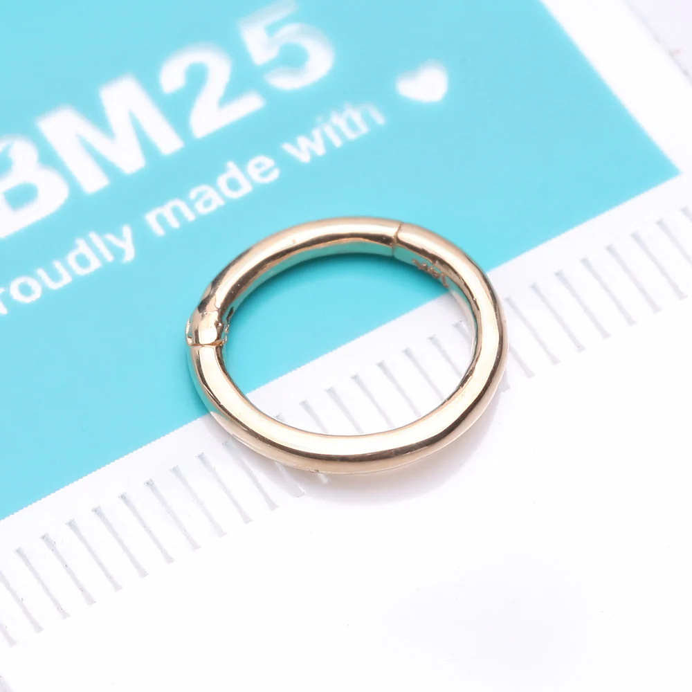 14 Karat Gold Seamless Clicker Hoop Ring - Image 3