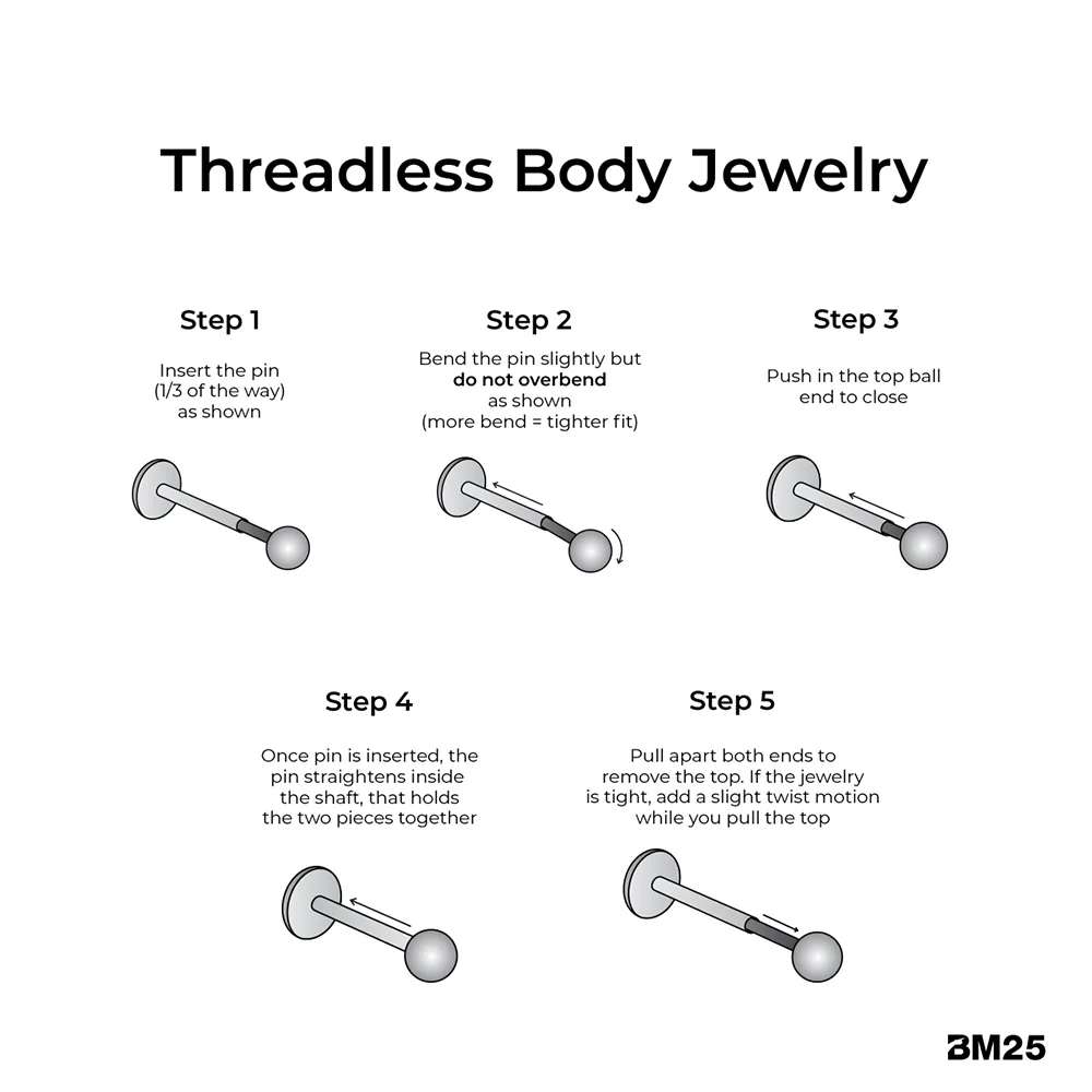 A Pair of 14 Karat White Gold OneFit Threadless Sparkle Ray Multi-Gem Nipple Barbell - Image 6