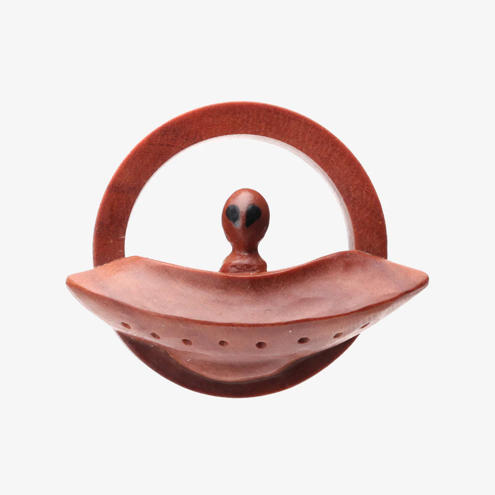 A Pair of Alien Attack! UFO Sabo Wood Double Flared Plug - Image 3