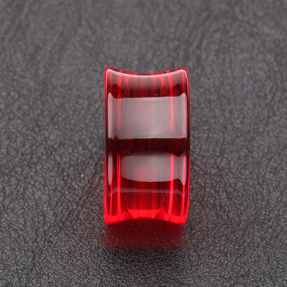 A Pair of Basic UV Acrylic Double Flared Ear Gauge Plug - Image 3