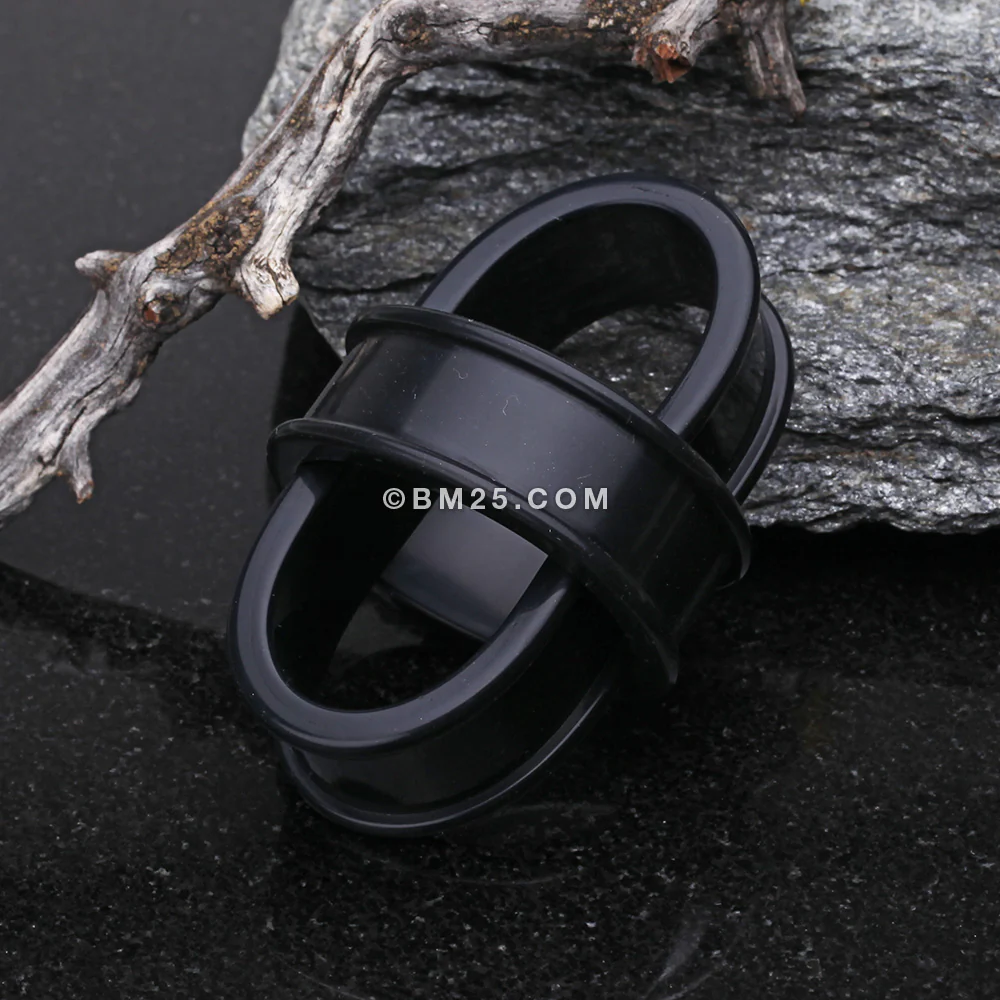 A Pair of Flexible Silicone Double Flared Ear Gauge Tunnel Plug - Image 8