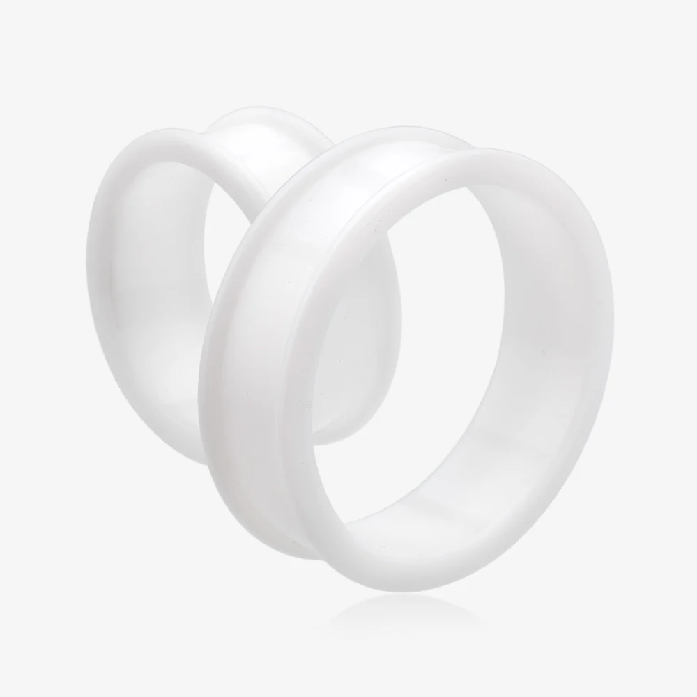 A Pair of Flexible Silicone Double Flared Ear Gauge Tunnel Plug - Image 6