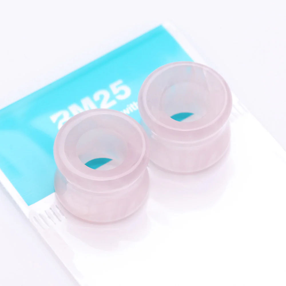 A Pair Of Pink Rose Quartz Stone Double Flared Eyelet Plug - Image 4