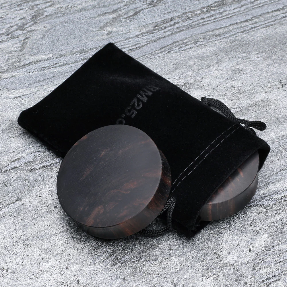 A Pair of Tiger Ebony Wood Double Flared Plug - Image 5