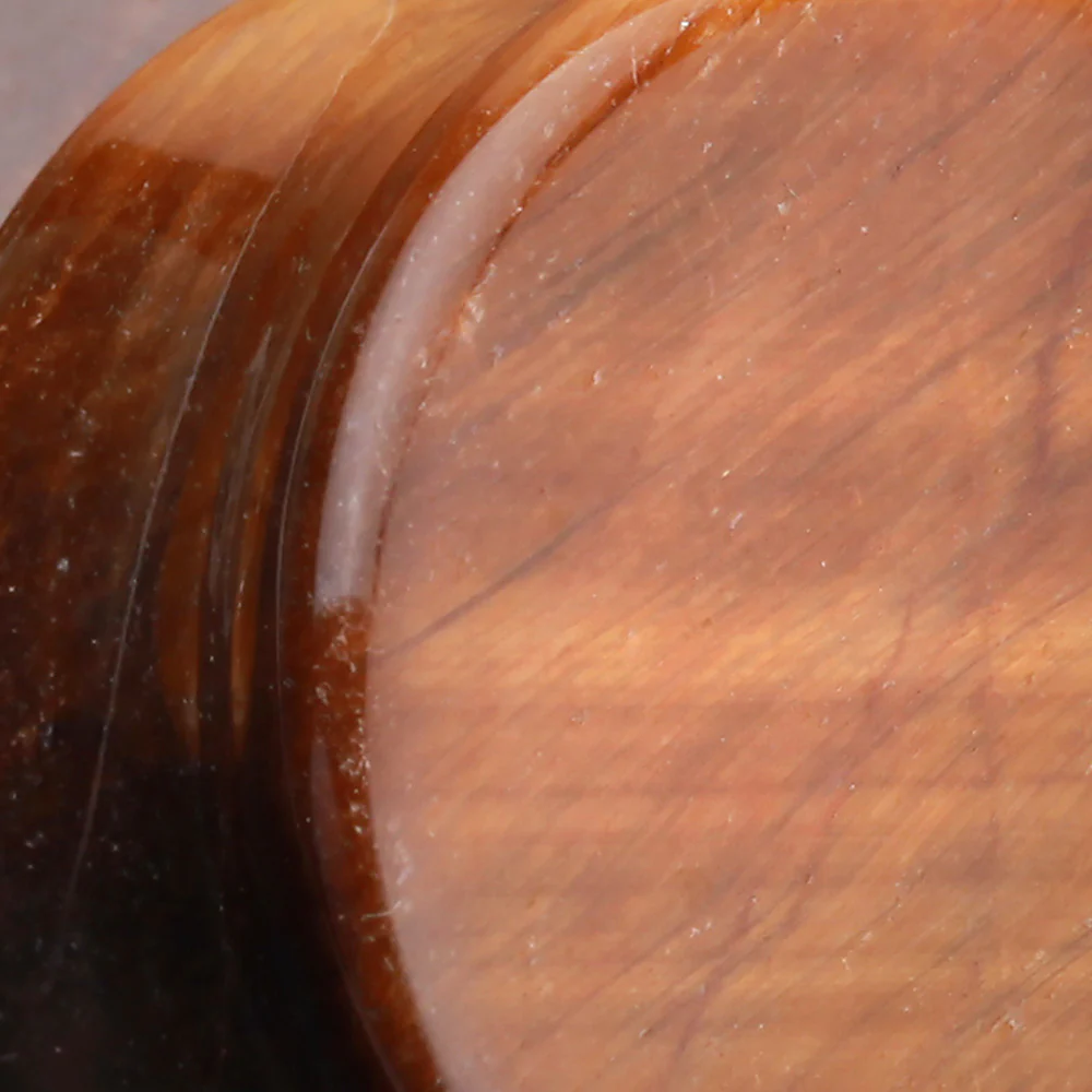 A Pair of Tiger Eye Stone Double Flared Ear Gauge Plug - Image 3