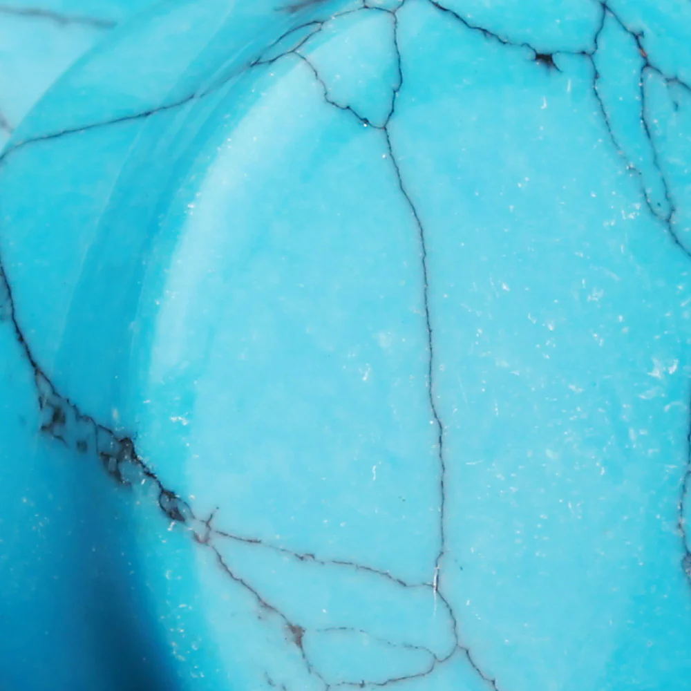 A Pair of Turquoise Stone Double Flared Ear Gauge Plug - Image 3