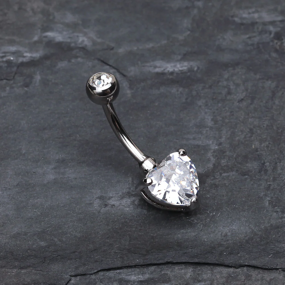 Classic Heart Sparkle Belly RIng - Image 3