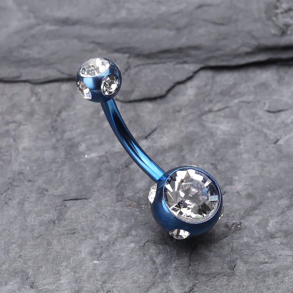 Colorline Aurora Gem Ball Steel Belly Button Ring* - Image 3