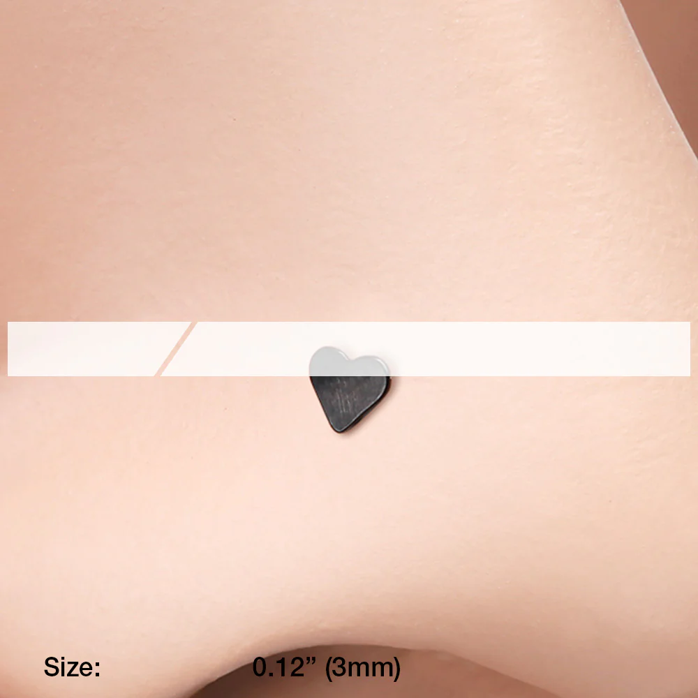 Colorline Steel Heart Nose Stud Ring - Image 3