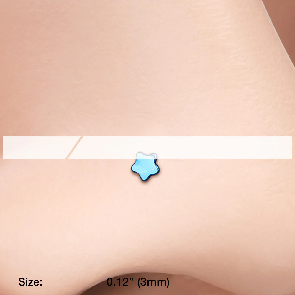 Colorline Steel Star Nose Stud Ring - Image 3