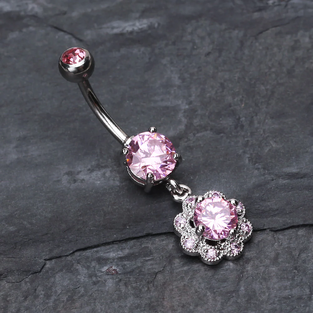Dazzling Flower Belly Ring - Image 3