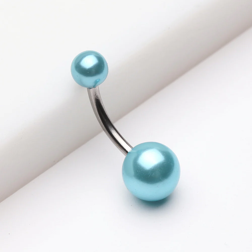 Pearlescent Luster Basic Belly Button Ring - Image 3