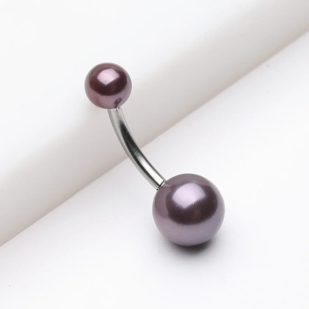Pearlescent Luster Basic Belly Button Ring - Image 3