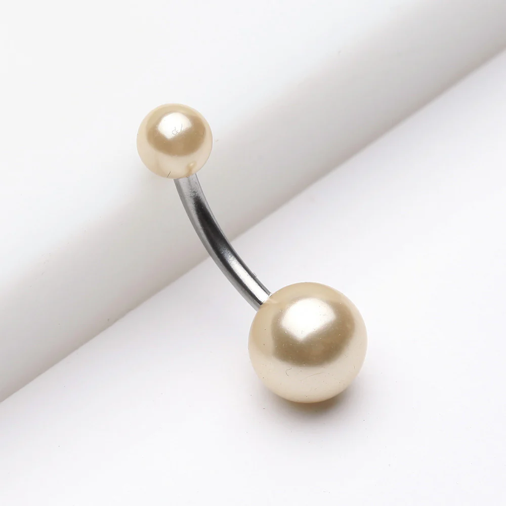 Pearlescent Luster Basic Belly Button Ring - Image 3