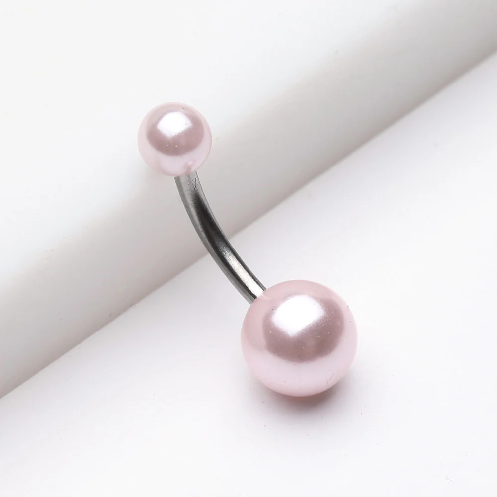Pearlescent Luster Basic Belly Button Ring - Image 3
