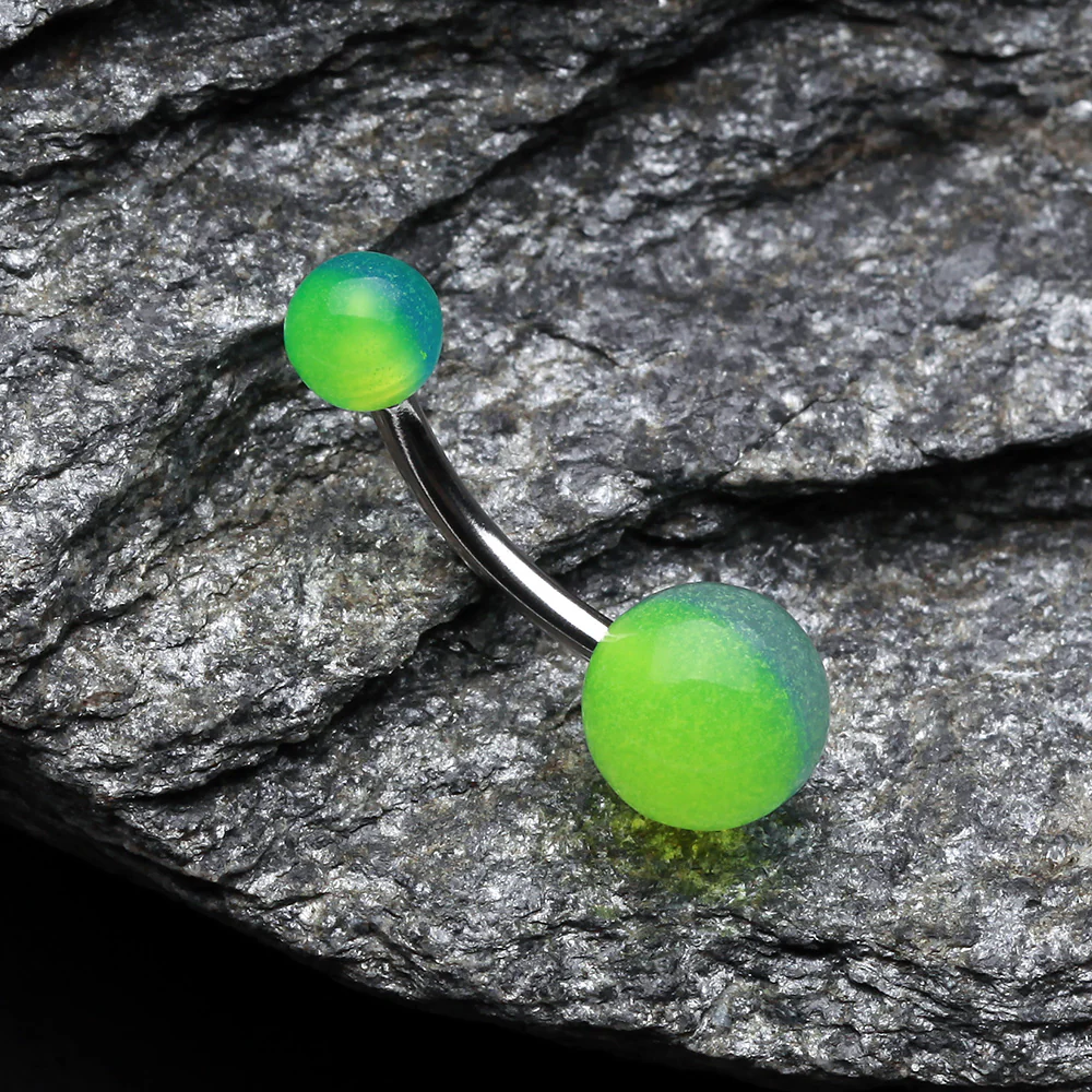 Two Toned Glow in the Dark Acrylic Belly Button Ring* - Image 3